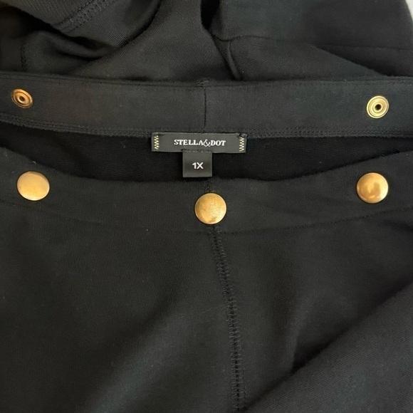 Stella & Dot The Weekend Top Size 1X Black Dolman Sleeve Snaps SOFT EUC - Picture 6 of 7